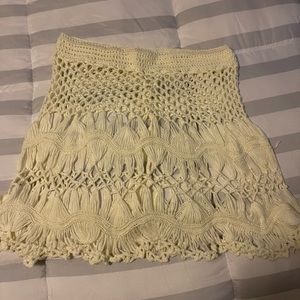Crochet bikini cover up skirt